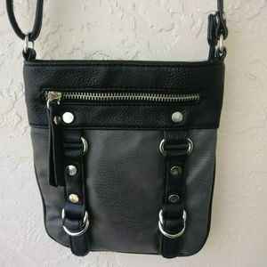 Small Black & Gray Crossbody Shoulder Bag Purse